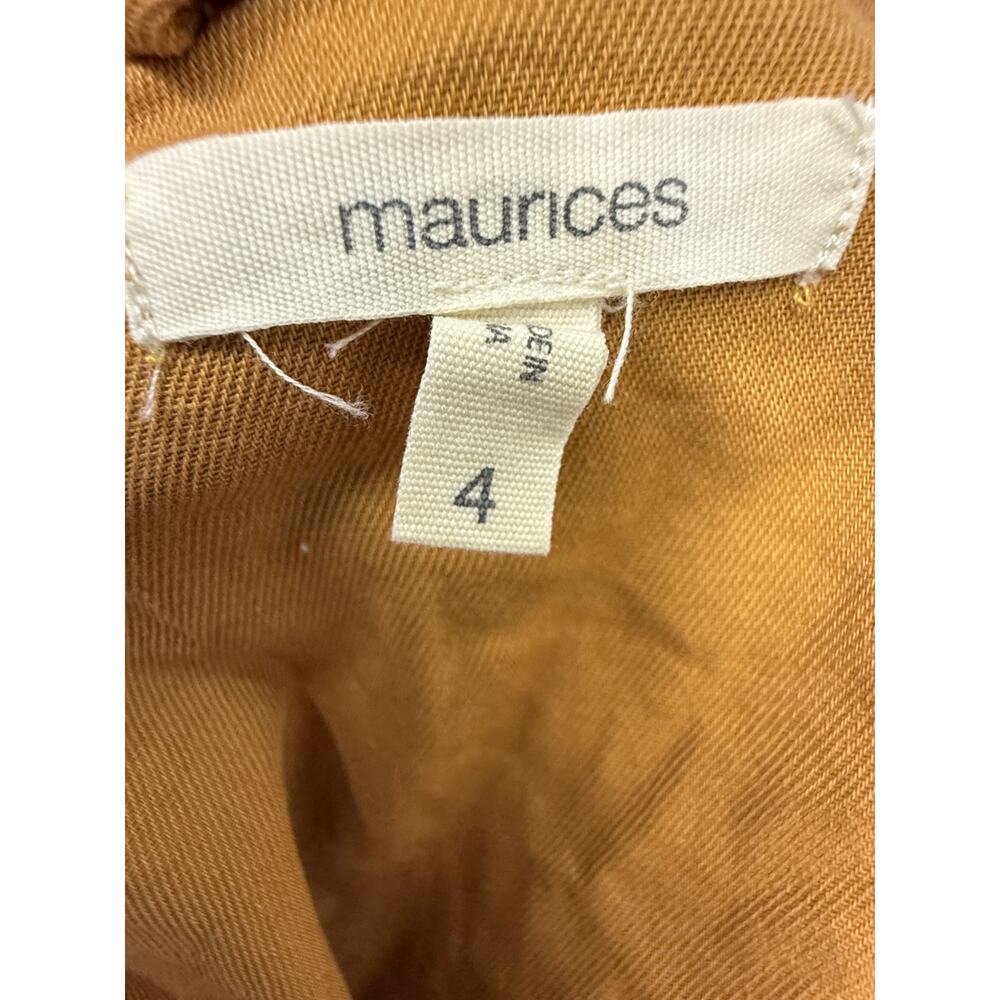 Maurices Mustard Yellow Cotton Full Zip Jacket Women's Plus SZ 4 28/30 moto - Picture 2 of 5